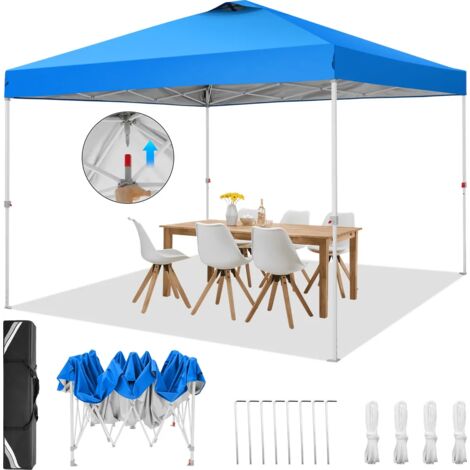 Carpa Plegable Jardín Gazebo 3x3m . Gazebo Impermeable Pop Up . Tienda de campaña. Apertura de ventilación superior. Altura ajustable. Protección UV 50+. y agua, Barnum plegable para bodas, picnics, m