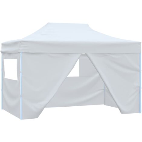 Carpa plegable para celebraciones con 4 paredes blanco 3x4,5 m vidaXL