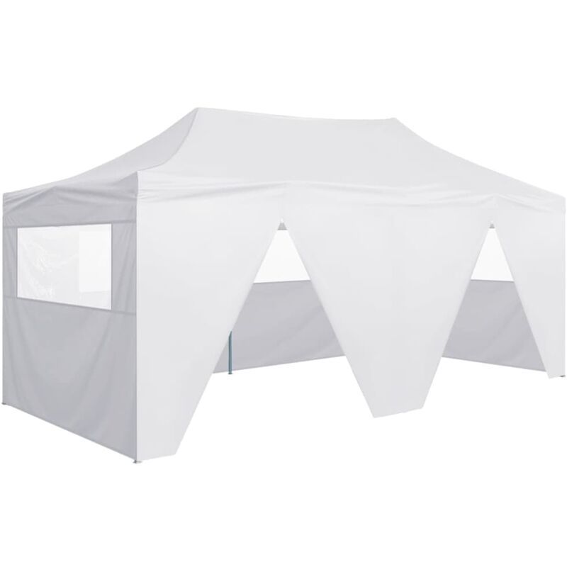 

Carpa plegable profesional con 4 paredes acero blanco 3x6 m