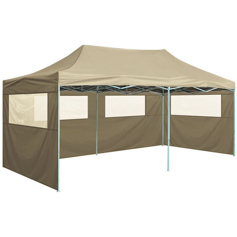 

Happyshopping - Carpa plegable profesional con 4 paredes acero color crema 3x6m