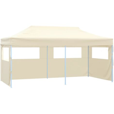 Carpa plegable profesional con 4 paredes acero color crema 3x6m