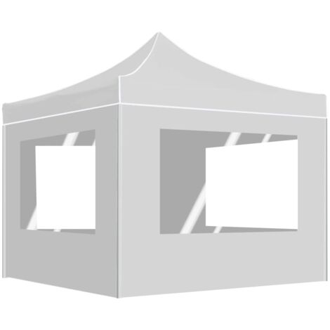 Carpa plegable profesional con paredes aluminio blanco 2x2 m