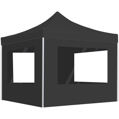 Carpa plegable profesional con paredes aluminio gris 2x2 m