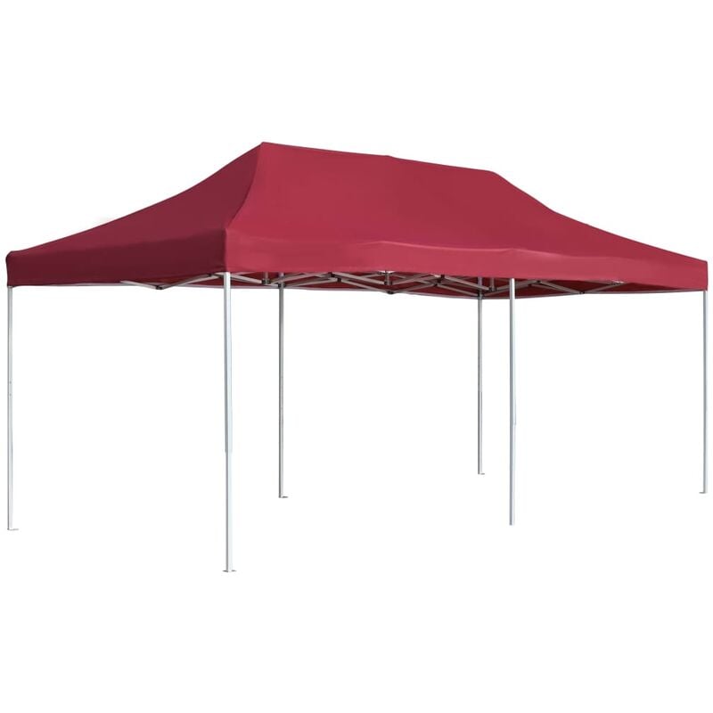

Carpa plegable profesional de aluminio rojo vino tinto 6x3m