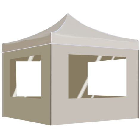 Carpa plegable profesional paredes aluminio color crema 2x2 m