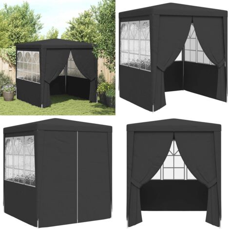 Carpa profesional fiestas con paredes gris 90 g/m² 2,5x2,5 m - Carpa de jardín - Carpa exterior