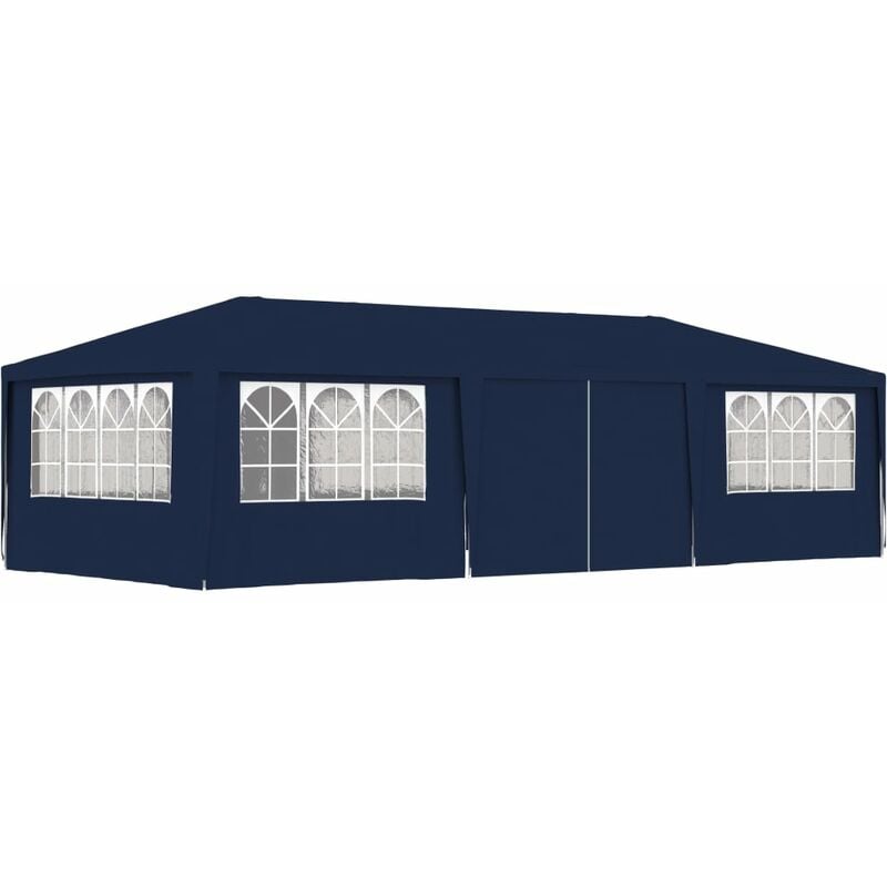 

Carpa profesional para fiestas con paredes azul 90 g/m² 4x9 m