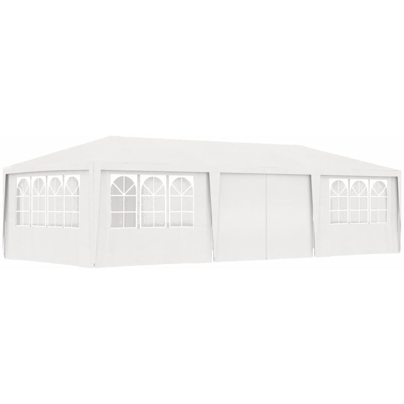

Carpa profesional para fiestas con paredes blanco 90 g/m² 4x9 m