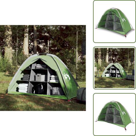 Carpa verde - vidaXL Tienda de almacenaje 9 compartimentos impermeable verde - Carpa con compartimentos