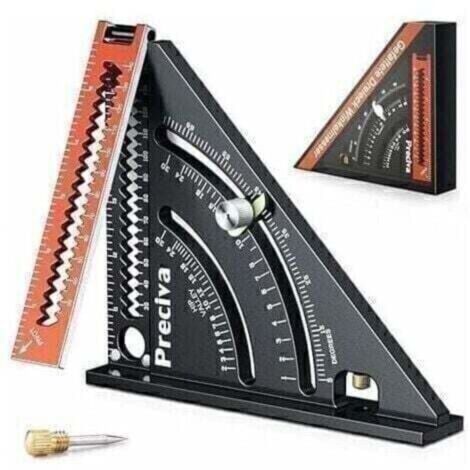 Carpenter's Square, Metal Aluminium Folding Triangle Ruler, Combination Square 317mm Multifunctional Triangle Square, Angle Ruler, Protractor 45 90 Degrees/Carpenter's Tool (Type 2)