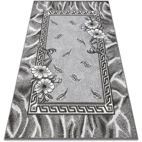 RUGSX Carpet BCF Morad TRIO flowers, leaves classic - grey grey 60x110 cm