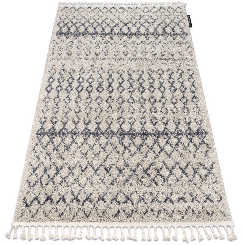 Carpet berber agadir G0522 cream / grey Fringe Berber Moroccan shaggy beige 180x270 cm