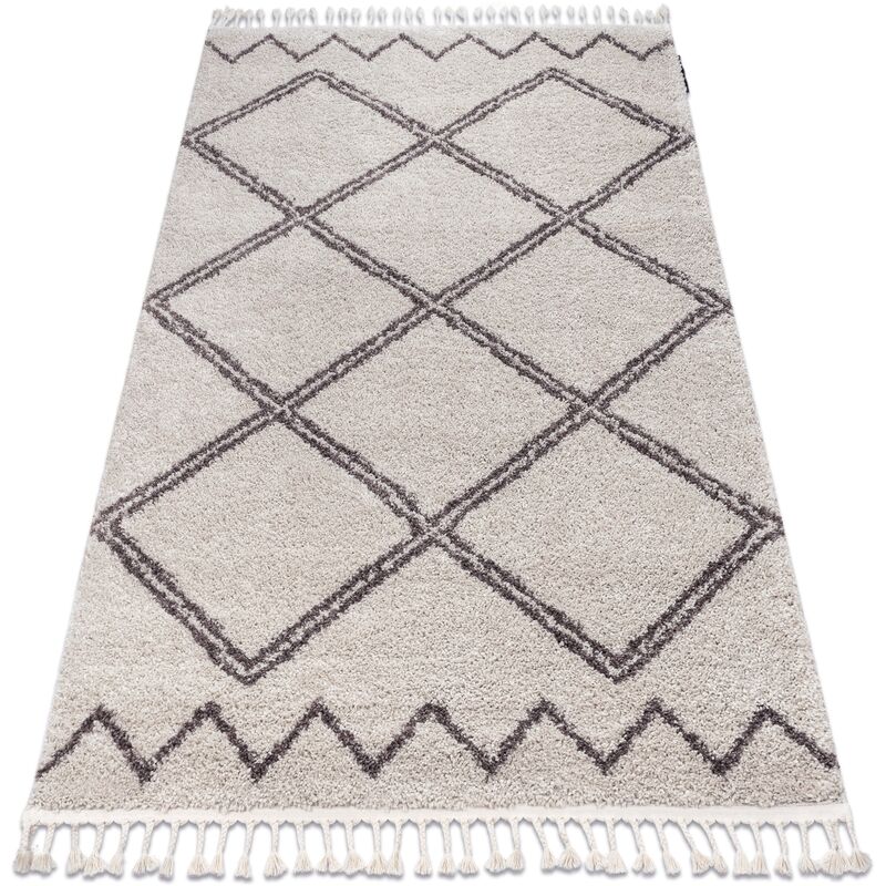 Rugsx - Carpet berber asila B5970 cream / brown Fringe Berber Moroccan shaggy beige 120x170 cm