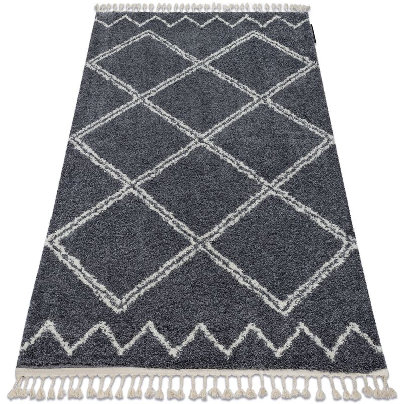 Carpet berber asila B5970 grey / white Fringe Berber Moroccan shaggy grey 160x220 cm