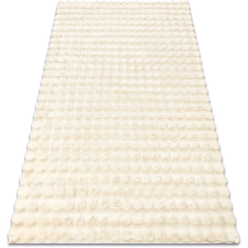 Rugsx - Carpet bubble ivory 12 imitation of rabbit fur 3D structural beige 60x100 cm