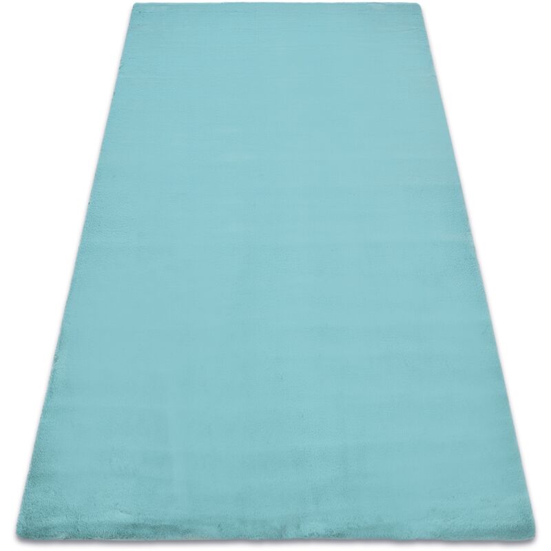 Rugsx - Carpet bunny aqua blue imitation of rabbit fur blue 140x190 cm