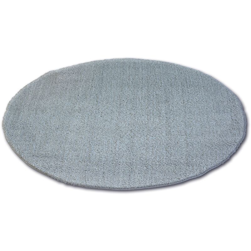 Carpet circle shaggy micro silver grey round 100 cm