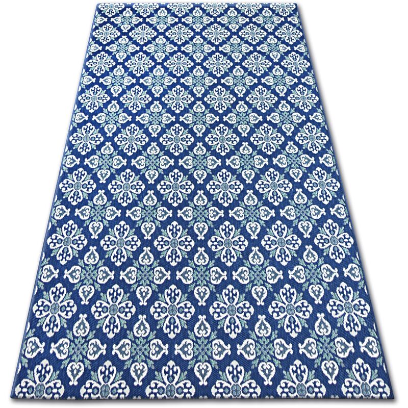 Carpet color 19246/699 sisal Flowers Blue blue 160x230 cm