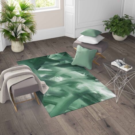 CARPET FANTASY HD chambre moderne et salon SPATOLATO vert Cm. 120x180