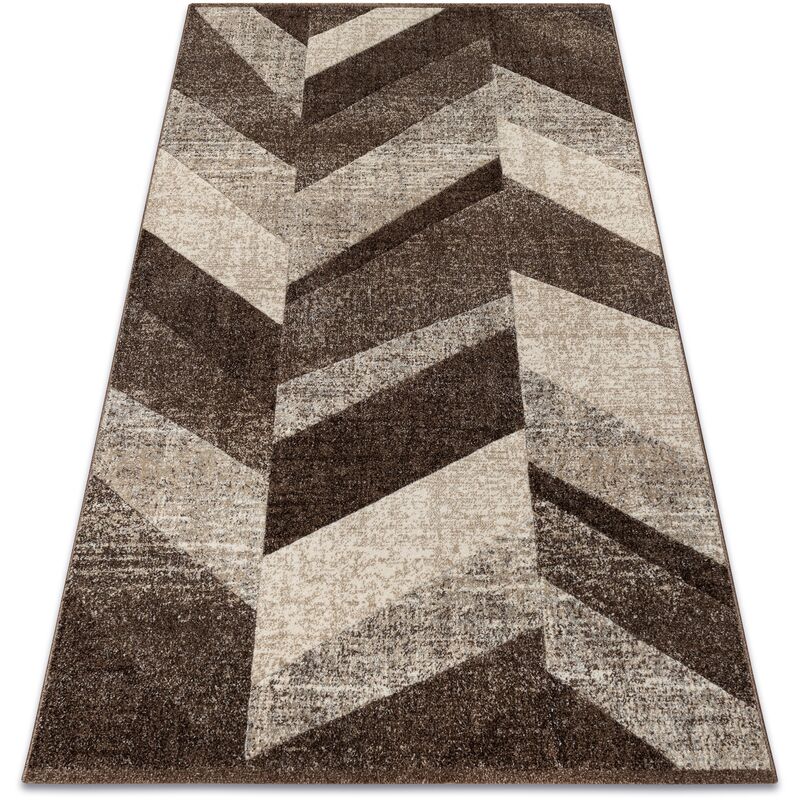 Rugsx - Carpet feel 5673/15044 herringbone d.brown / beige / cream / grey brown 120x170 cm