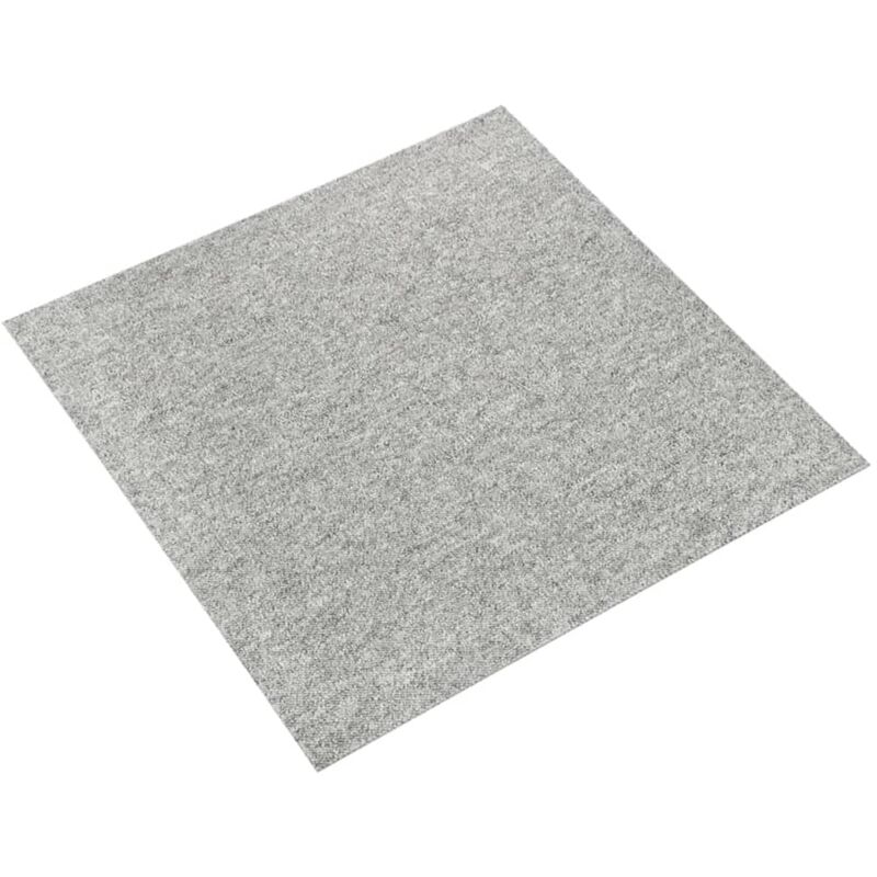 vidaXL Carpet Floor Tiles 20 pcs 5 m² 50x50 cm Light Grey - Grey