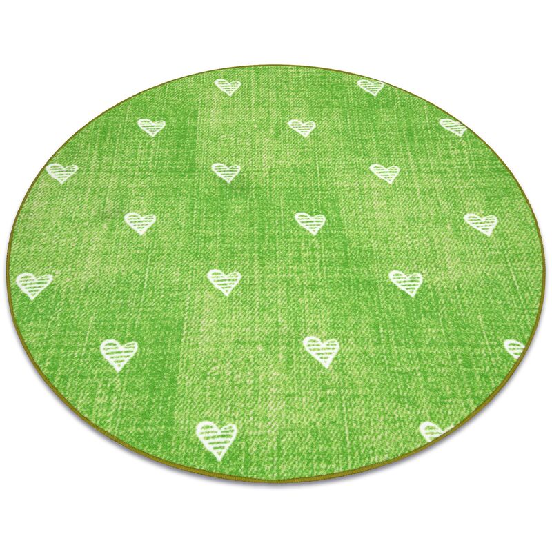 Carpet for kids hearts circle Jeans, vintage children's - green green round 100 cm