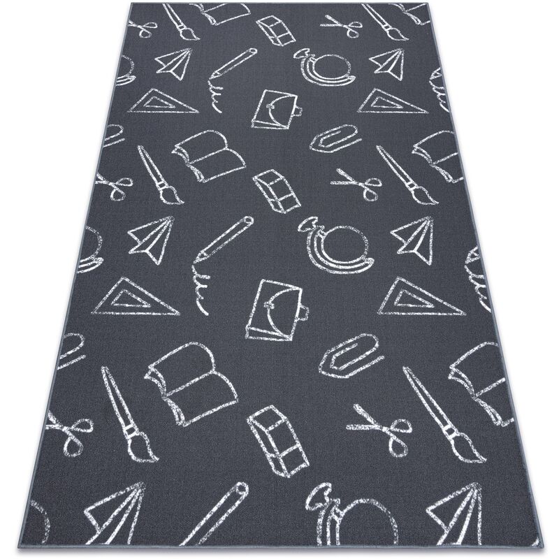 Rugsx - Carpet for kids school children's grey grey 100x150 cm