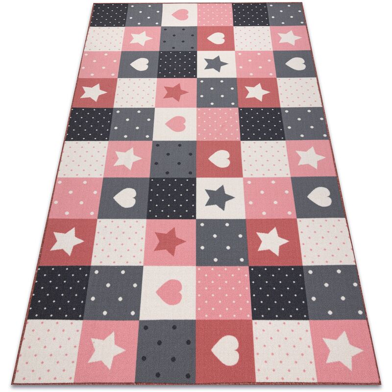 Carpet for kids stars children's pink / grey pink 100x150 cm