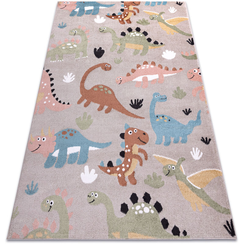 Rugsx - Carpet fun Dino for children, dinosaurs beige multicolour 140x190 cm