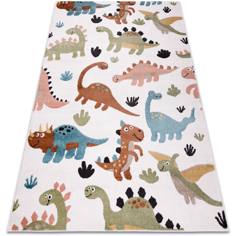 Carpet fun Dino for children, dinosaurs cream multicolour 180x270 cm