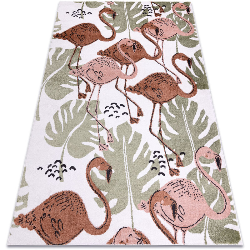 Carpet fun Flami for children, flamingos cream multicolour 80x150 cm