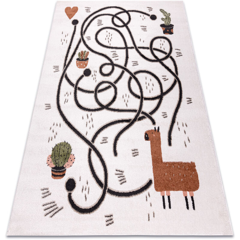 Rugsx - Carpet fun Game for children, game, llama cream multicolour 140x190 cm