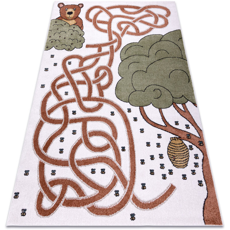 Carpet fun Honey for children, bear, bees cream multicolour 160x220 cm