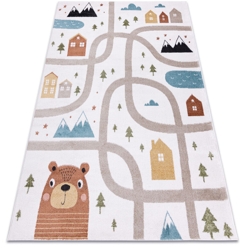 Rugsx - Carpet fun Polar for children, streets, forest, cream multicolour 120x170 cm