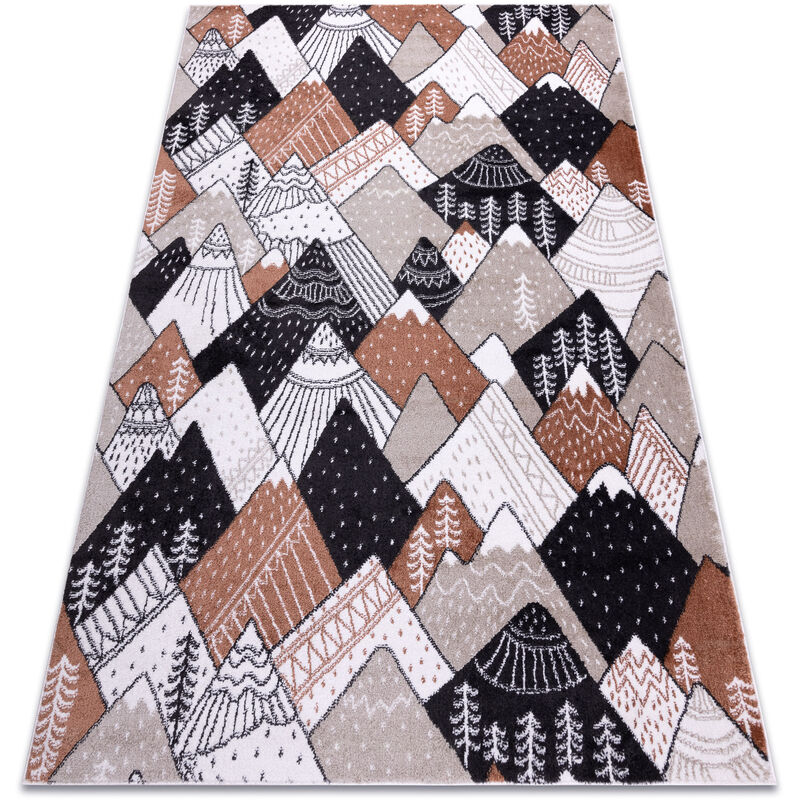 Rugsx - Carpet fun Tops for children, mountains, peaks cream multicolour 200x290 cm