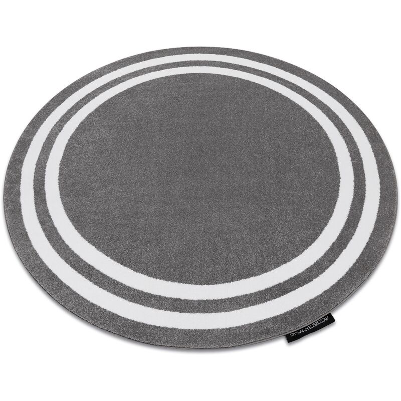 Carpet hampton Frame circle grey grey round 140 cm