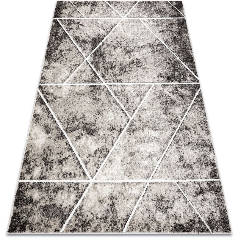 Carpet MATEO 8031/944 Modern, geometric, triangles - structural grey / beige beige 80x150 cm
