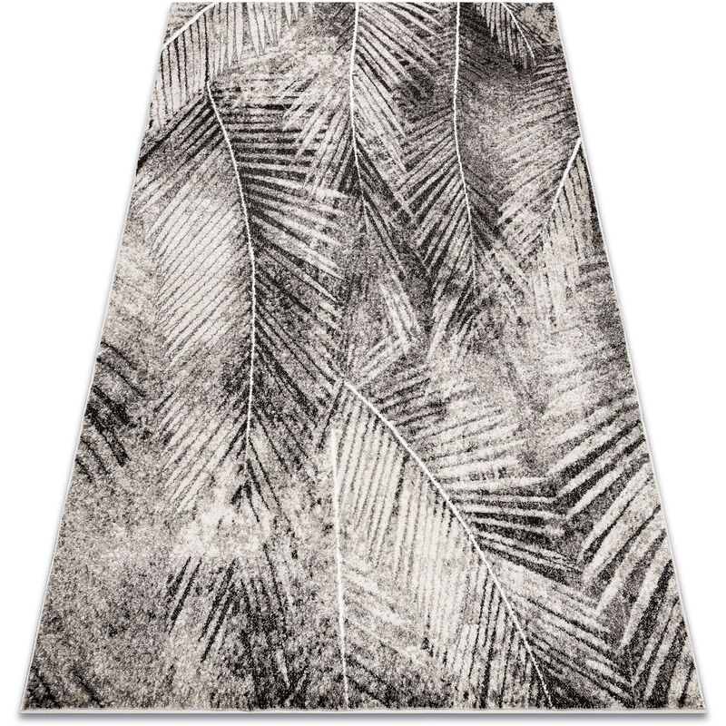 Rugsx - Carpet mateo 8035/944 Modern palm leaves - structural grey / beige beige 80x150 cm