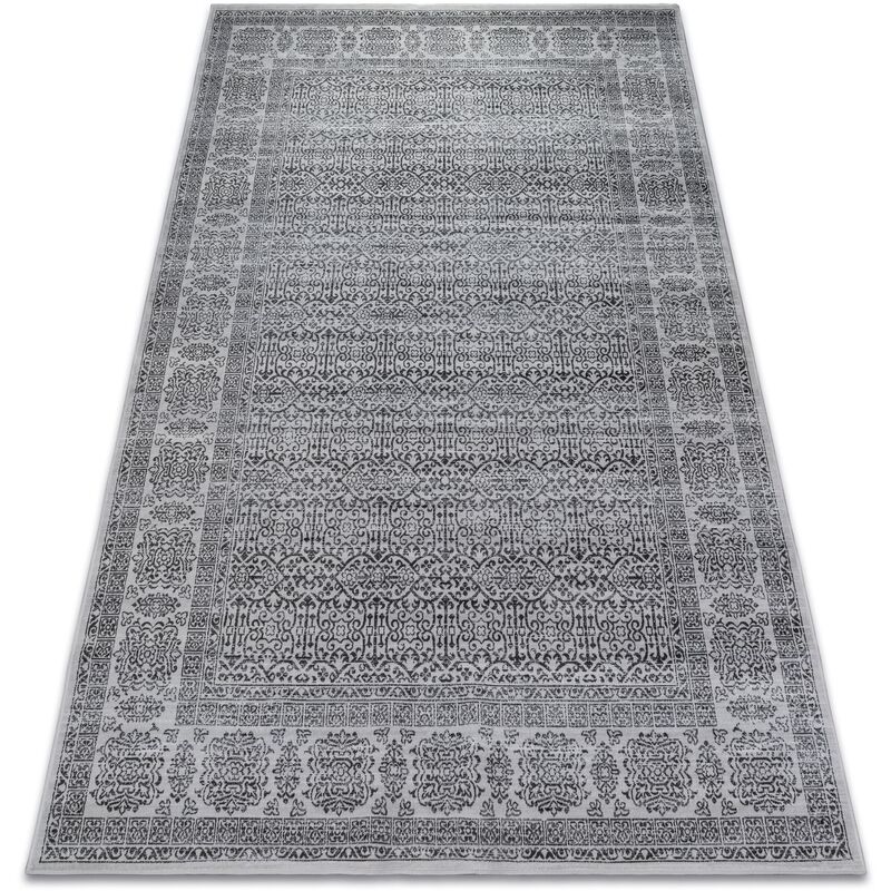 Rugsx - Carpet nobis 84302 silver/anthracite - Frame grey 185x275 cm