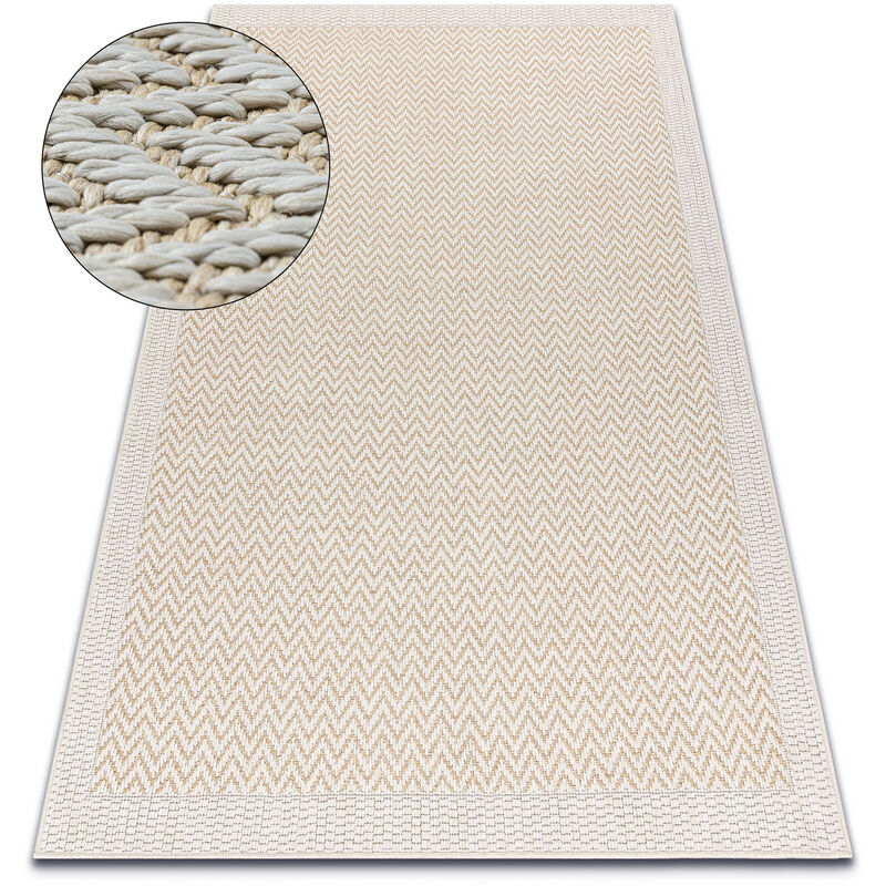 Rugsx - Carpet origi 3726 cream - Zigzag flat-woven sisal string beige 194x290 cm