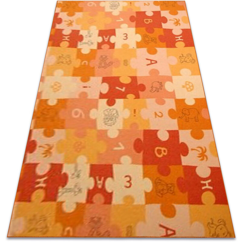 RugsX Puzzle Rug in Orange | Size: 100 cm x 100 cm