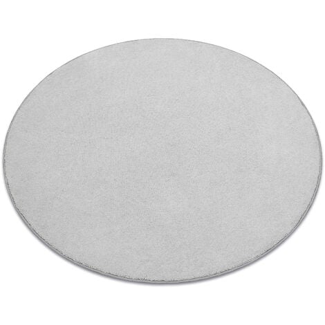 RUGSX Carpet, round CASHMERE silver 152 plain grey round 100 cm