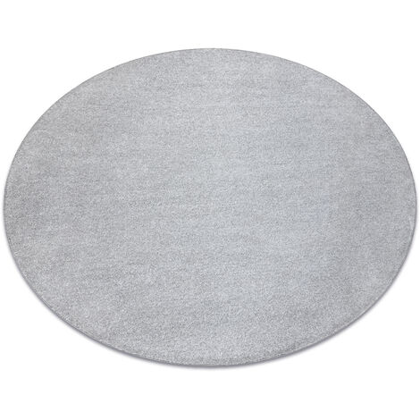 Carpet, round INDUS silver 91 plain, MELANGE grey round 200 cm