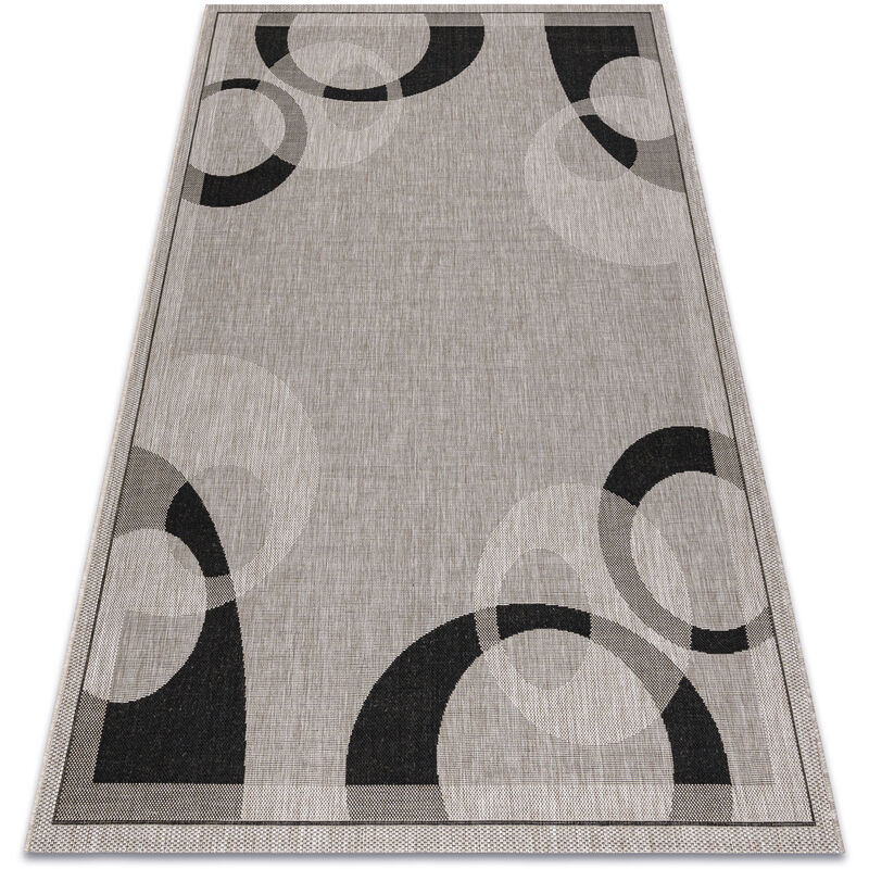 Rugsx - carpet sisal floorlux 20078 silver / black grey 140x200 cm