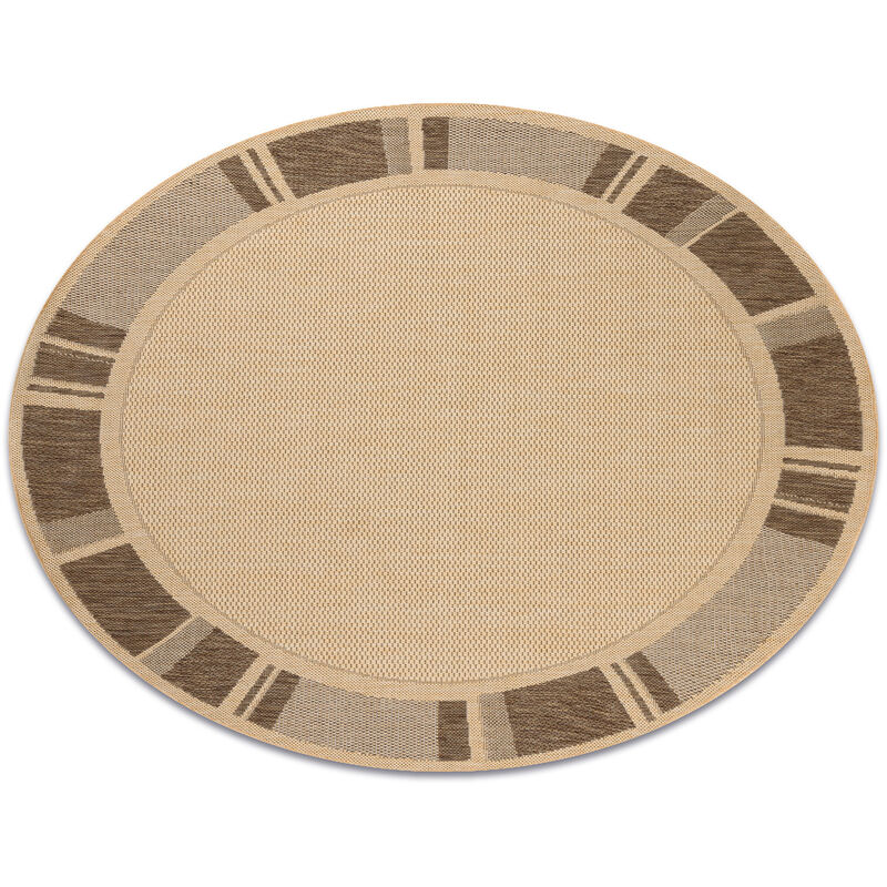 Carpet sizal circle floorlux 20195 mais / coffe beige round 200 cm