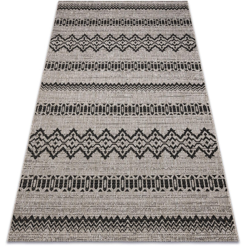 Rugsx - carpet sizal floorlux 20510 silver / black grey 60x110 cm