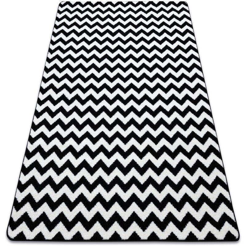 Carpet sketch - F561 cream/black - Zigzag white 240x330 cm