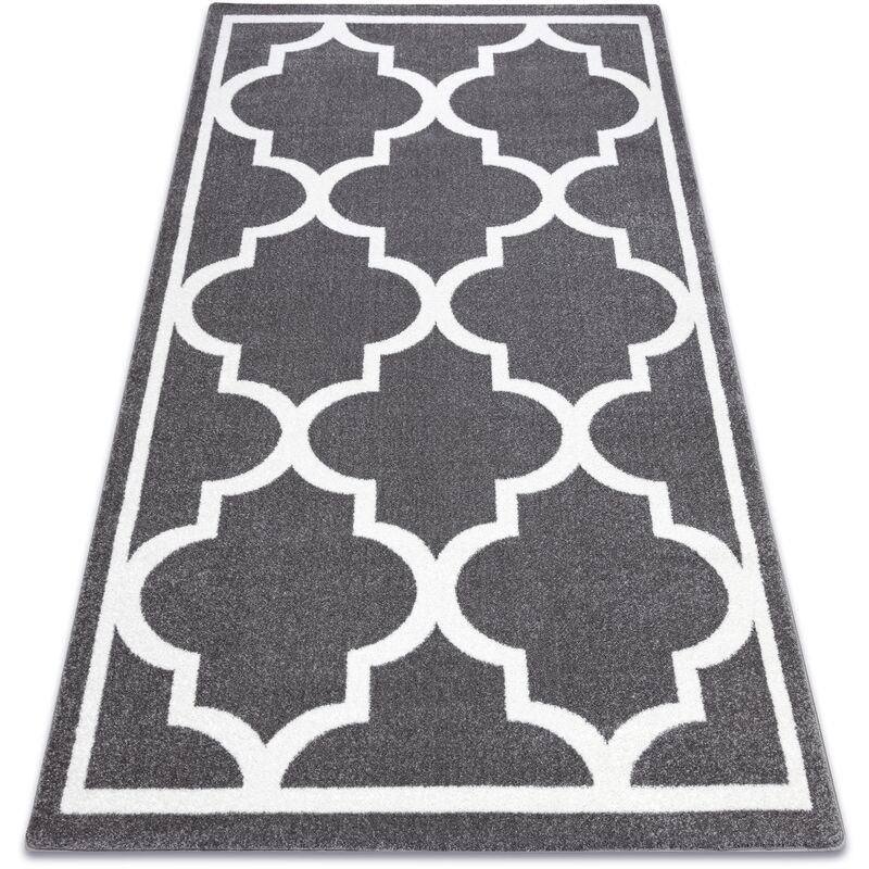 Carpet SKETCH - F730 grey /white trellis Shades of grey and silver 120x170 cm