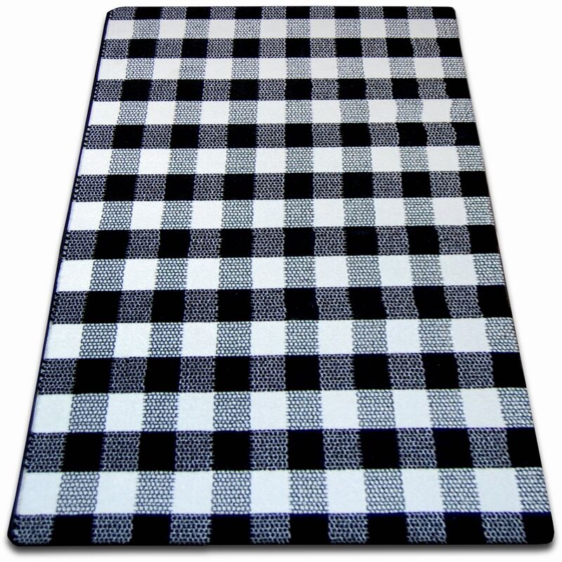 Rugsx - Carpet SKETCH - F759 white/black - chequered White 140x190 cm