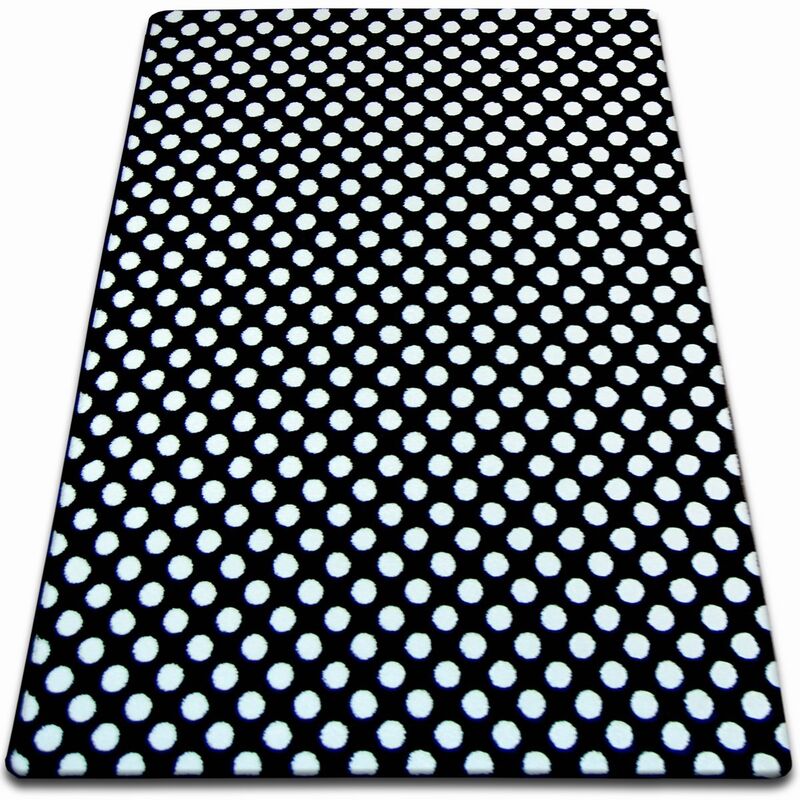 Carpet SKETCH - F764 black/cream- dots White 140x190 cm